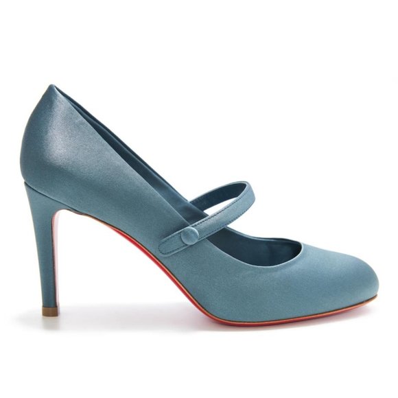 Christian Louboutin PUMPPIE WALLIS 85 Satin Mary Jane Heels Pumps Shoes - Picture 2 of 16